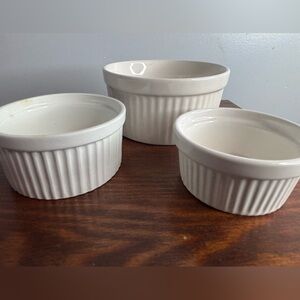 Set of White Ceramic Ramekins